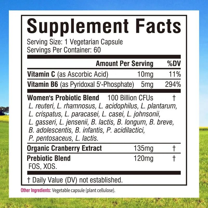 Innate Vitality Women’s Probiotics, 100 Billion CFUs 18 Strains, with Cranberry, Vitamin C - TrustMedUSA
