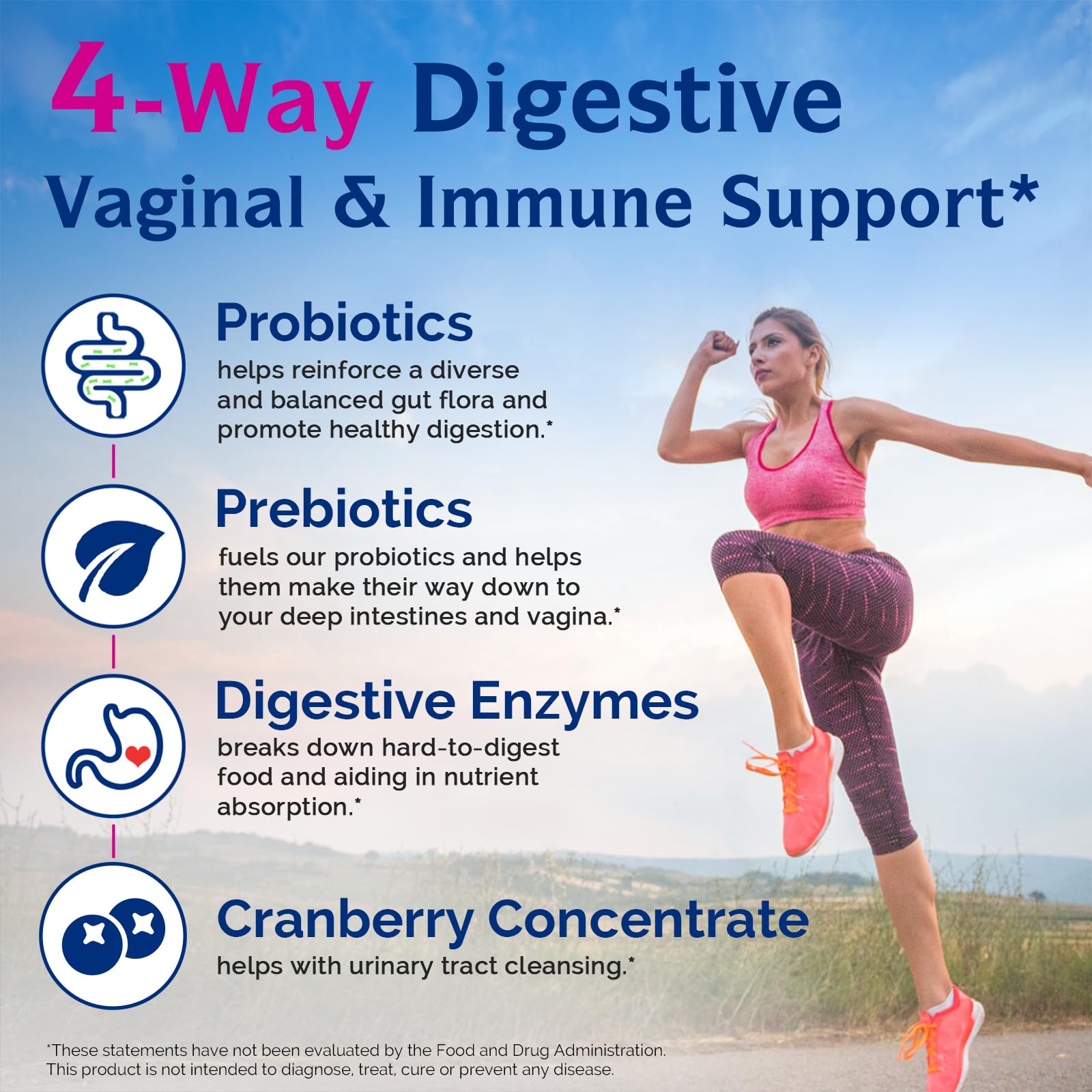 Innate Vitality Women's Probiotics, 120 Billion CFU, 32 Tested Strains, Probiotics for Women, Yeast Control, Vaginal pH Support, Prebiotics, Digestive Enzymes, Cranberry, Once Daily 30 Veggie Capsules - Maple Wellness Supplements