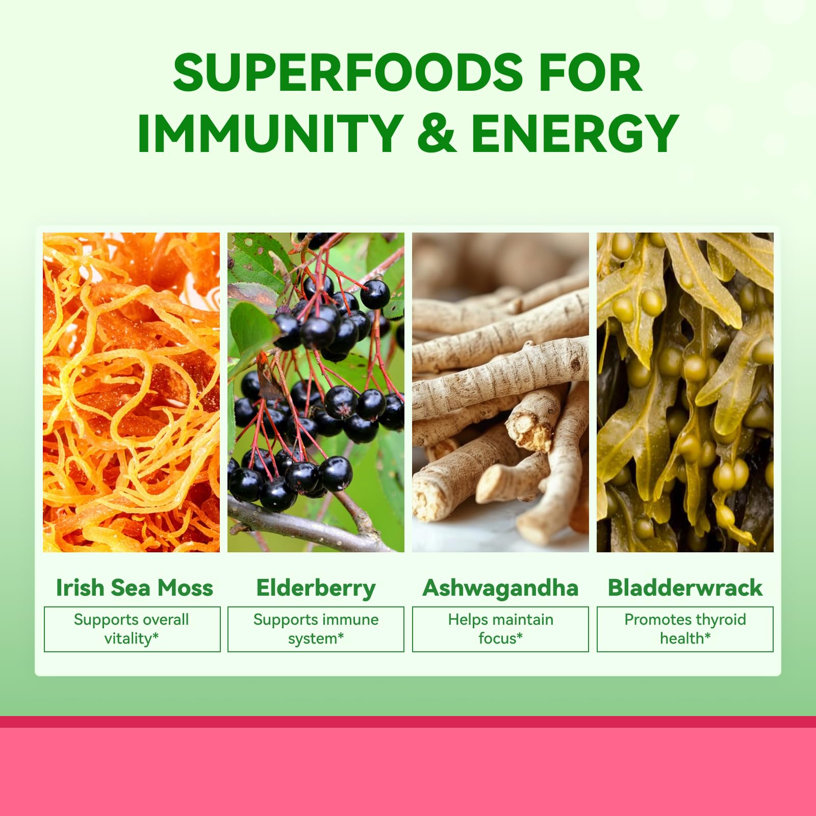 Inner Brightness Sea Moss 4000mg Gummies with Ashwagandha, Elderberry, Apple Cider Vinegar, Bladderwrack, Burdock Root – Immune Support – Mixed Berry Flavor – 60 Count - TrustMedUSA
