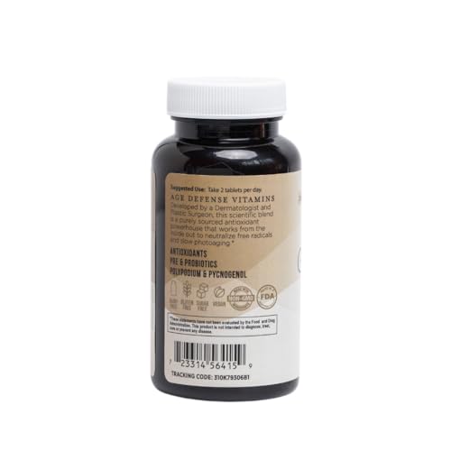 Inner Glow Age Defense Vitamins - Dermatologist and Plastic Surgeon Developed to Fight photoaging and Melasma, Polypodium Leucotomos Antioxidant Formula – Vegan, Gluten-Free – 60 Capsules - TrustMedUSA
