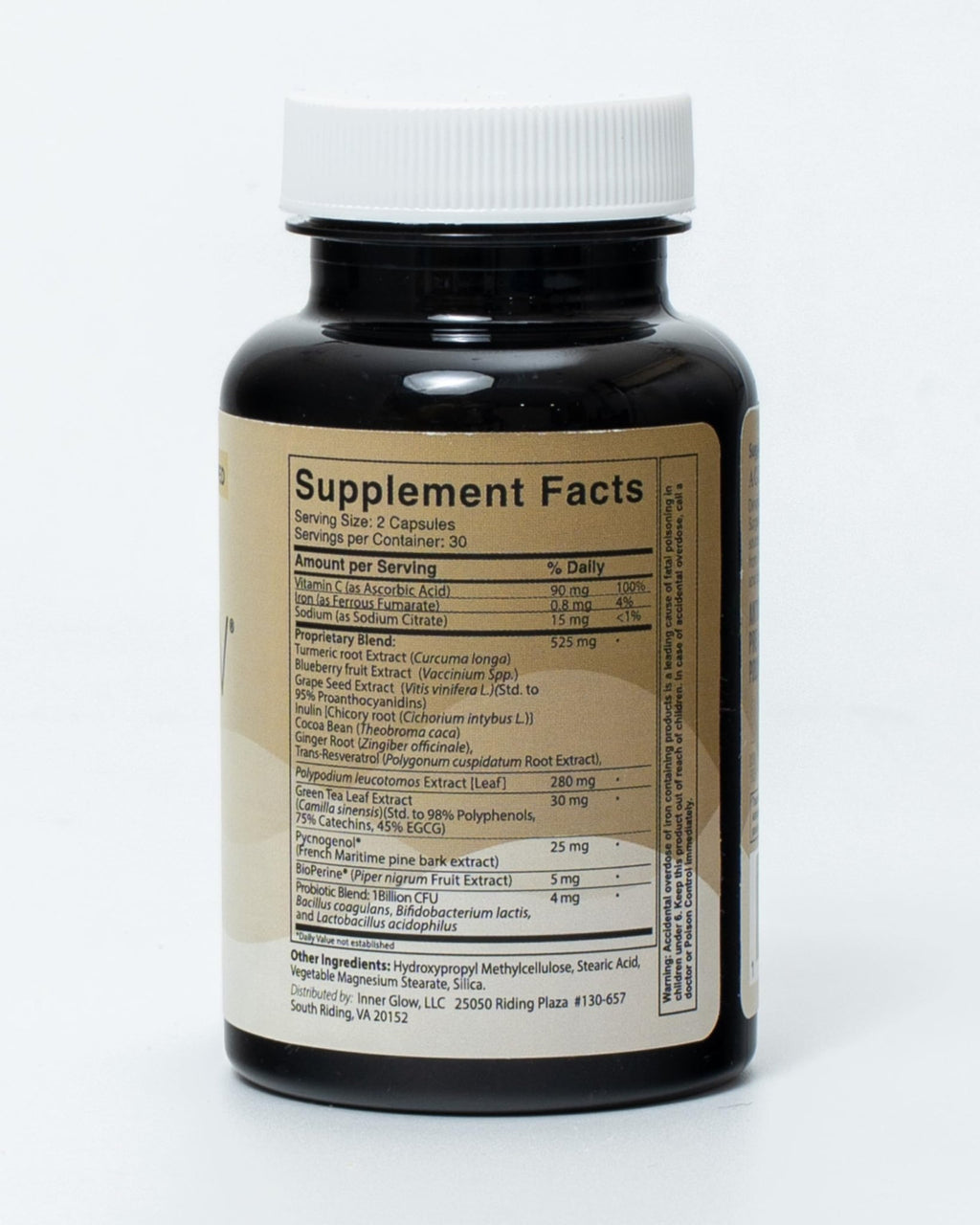 Inner Glow Age Defense Vitamins - Dermatologist and Plastic Surgeon Developed to Fight photoaging and Melasma, Polypodium Leucotomos Antioxidant Formula – Vegan, Gluten-Free – 60 Capsules - TrustMedUSA
