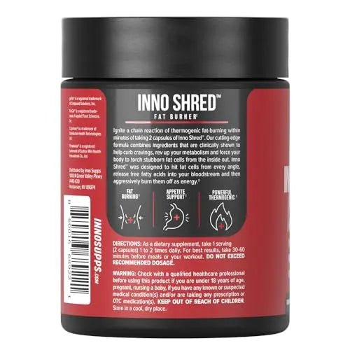 Inno Shred - Day Time Fat Burner | 100mg Capsimax, Grains of Paradise, Organic Caffeine - TrustMedUSA