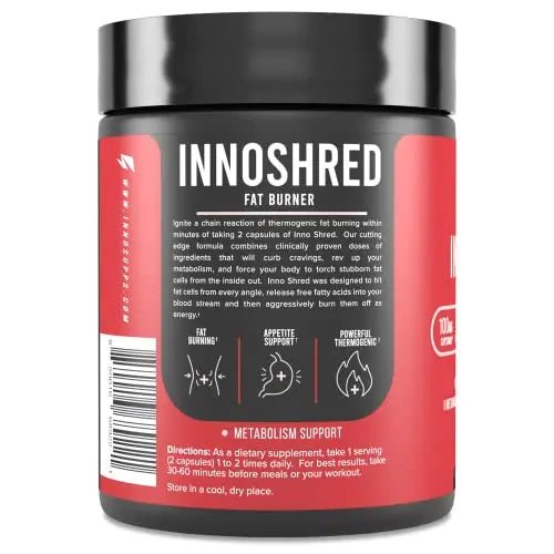 Inno Shred - Day Time Fat Burner | 100mg Capsimax, Grains of Paradise, Organic Caffeine - TrustMedUSA
