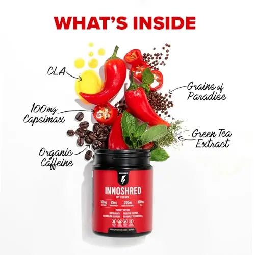 Inno Shred - Day Time Fat Burner | 100mg Capsimax, Grains of Paradise, Organic Caffeine - TrustMedUSA