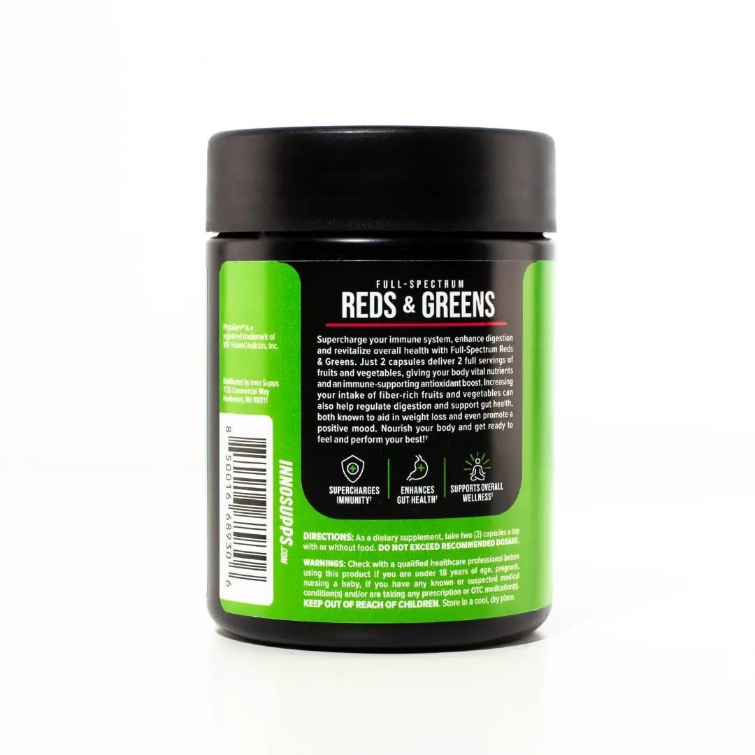 InnoSupps Full Spectrum Reds & Greens | PhytoServ, 2 Servings of Fruits + Veggies Per - TrustMedUSA