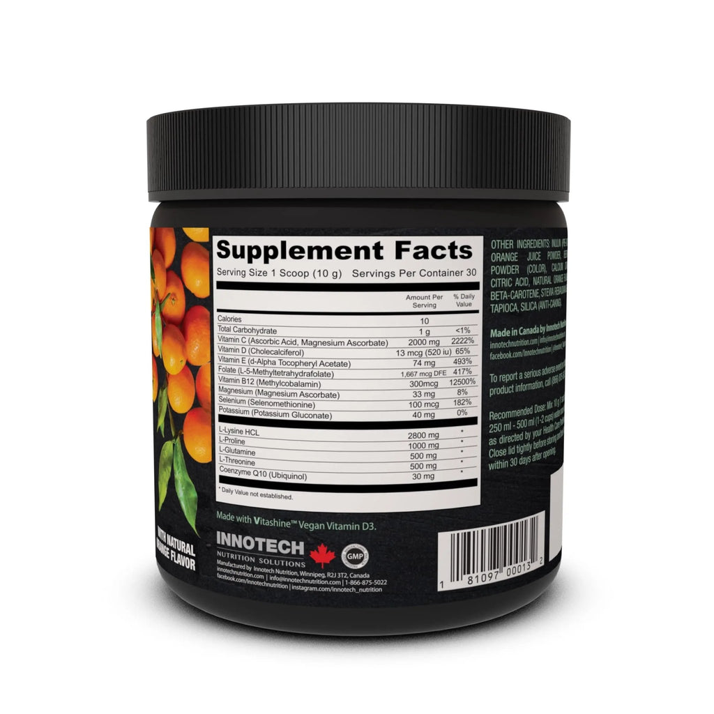 Innotech Nutrition CardioFlex Q10 Heart Health & Energy Support CoQ10 Amino Acids & Electrolytes Orange 360g - TrustMedUSA
