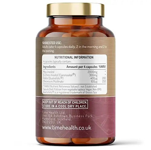 Inositol Complex | PCOS Support | 180 Capsules | Myo & D Chiro-Inositol, Folate & Chromi - TrustMedUSA
