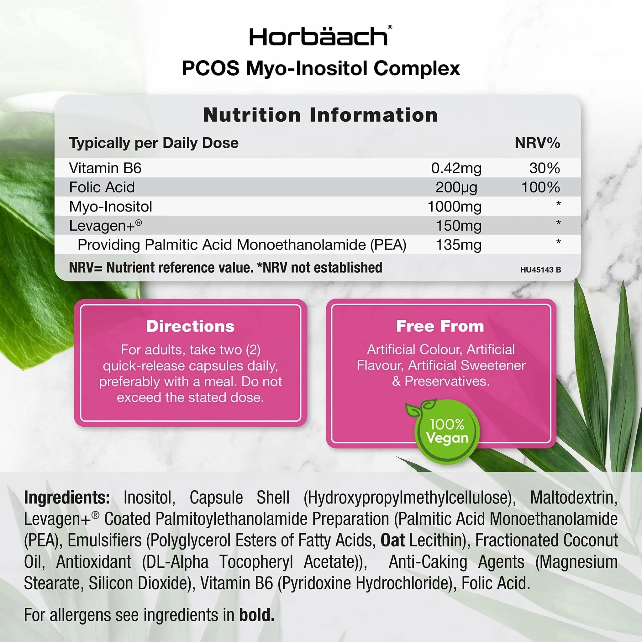 Inositol Supplement for PCOS | 120 Vegan Capsules | Myo-Inositol Complex with Folic Acid - TrustMedUSA