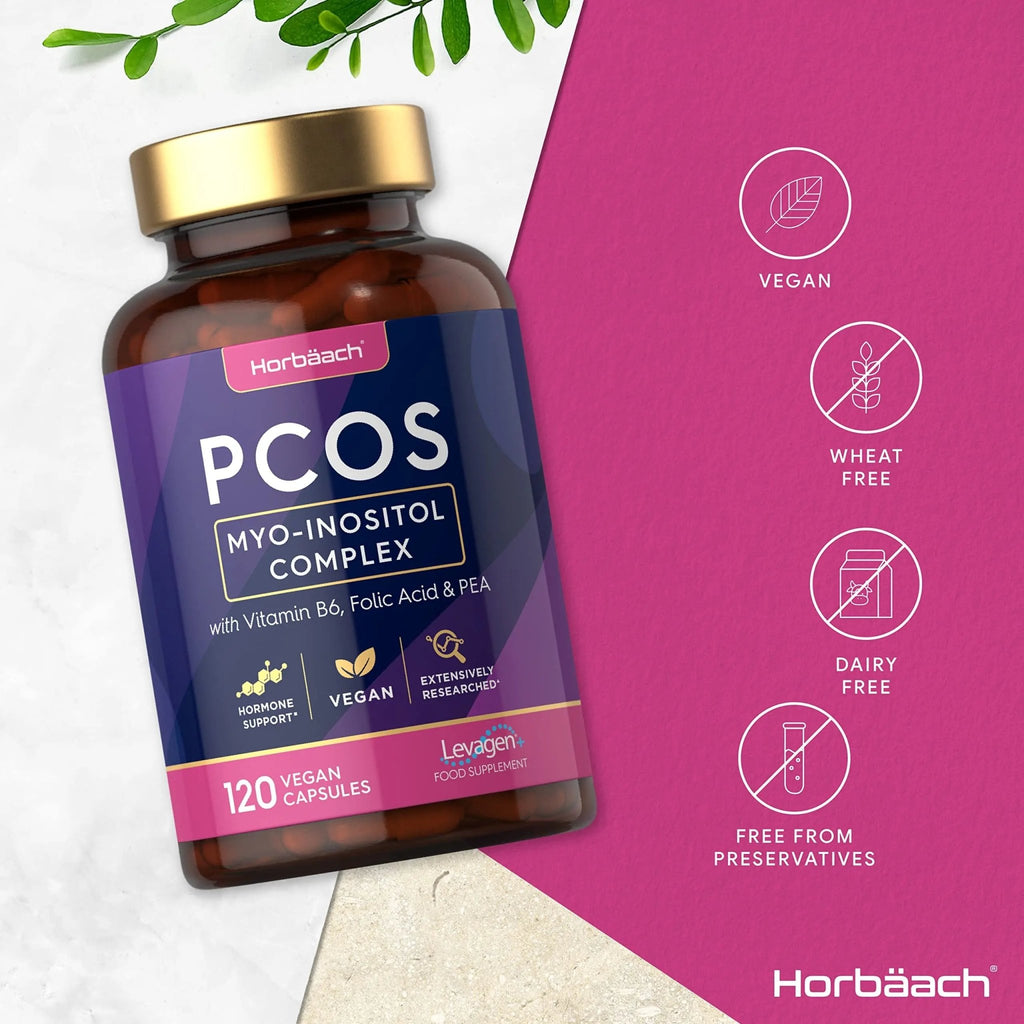 Inositol Supplement for PCOS | 120 Vegan Capsules | Myo-Inositol Complex with Folic Acid - TrustMedUSA
