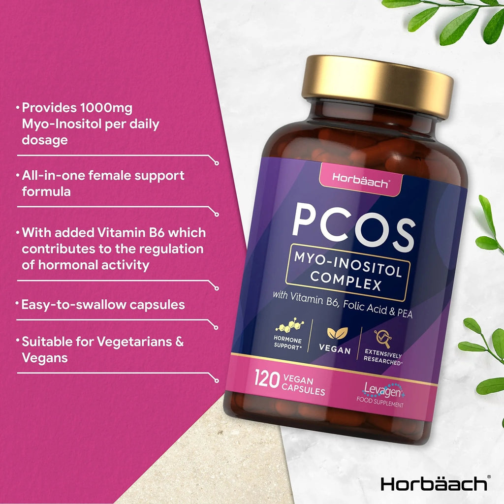 Inositol Supplement for PCOS | 120 Vegan Capsules | Myo-Inositol Complex with Folic Acid - TrustMedUSA
