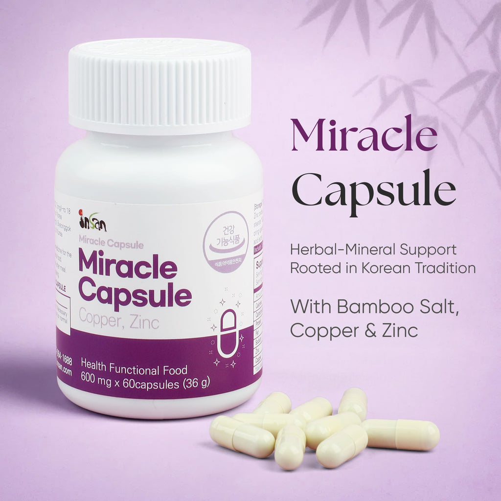 Insan Miracle Capsules with 9X Roasted Bamboo Salt – Daily Multivitamin & Mineral Supplement with Nandamban for Energy, Immune Health & Natural Detox Support – 60 Capsules - TrustMedUSA