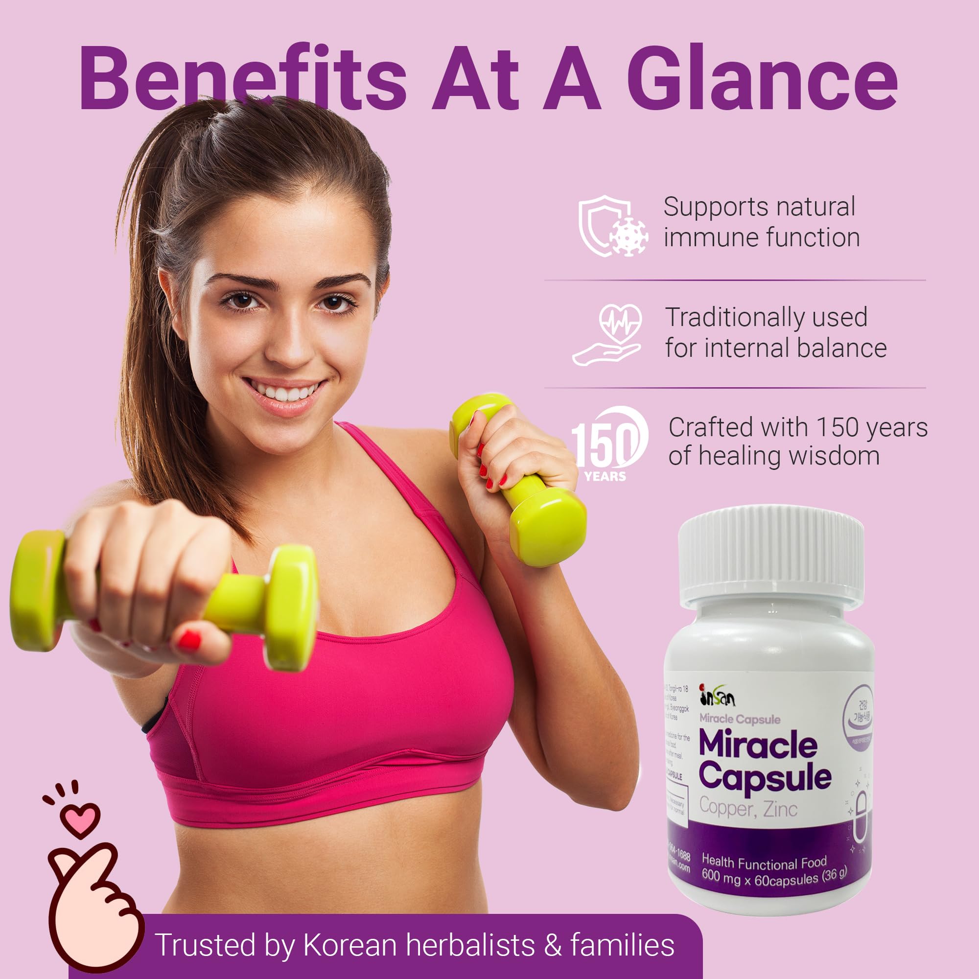 INSANORIGINS Miracle Capsule Immune Defense Support Supplement 18g (600mg - 30 Capsules) [Starter Pack] - TrustMedUSA