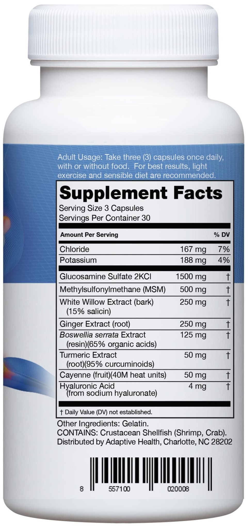 Instaflex Joint Support Supplement for Men and Women - Glucosamine, MSM, White Willow, Turmeric, Ginger, Cayenne, Hyaluronic Acid - 180 Capsules - TrustMedUSA