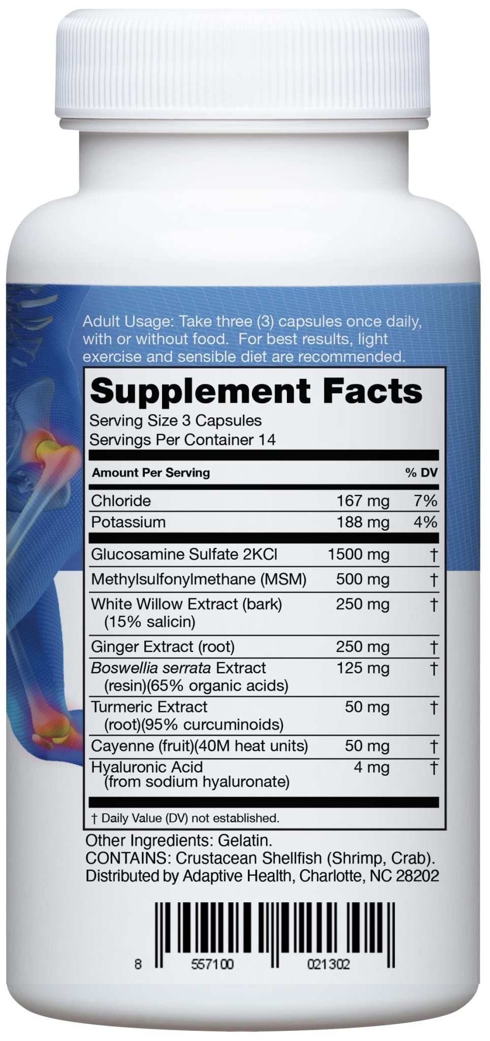 Instaflex Joint Support Supplement for Men and Women - Glucosamine, MSM, White Willow, Turmeric, Ginger, Cayenne, Hyaluronic Acid - 42 Capsules - TrustMedUSA