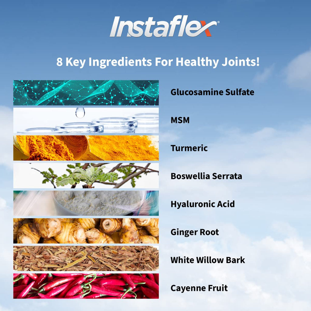 Instaflex Joint Support Supplement for Men and Women - Glucosamine, MSM, White Willow, Turmeric, Ginger, Cayenne, Hyaluronic Acid - 42 Capsules - TrustMedUSA