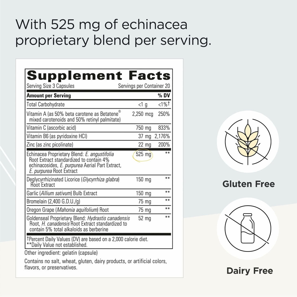 Integrative Therapeutics EHB - Immune Support Supplement with Vitamins A, C & B6* - Mineral Support with Zinc - Dairy-Free & Gluten-Free - 60 Capsules (20 Servings) - TrustMedUSA
