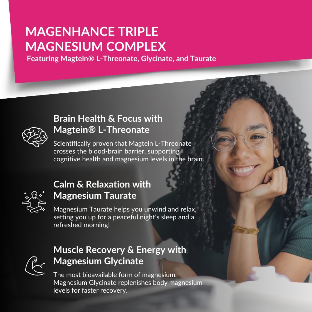 Intelligent Labs MagEnhance Magtein Magnesium Complex Supplement L-Threonate with Magnesium Glycinate and Taurate, 90 Capsules - TrustMedUSA