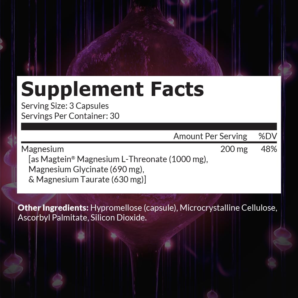 Intelligent Labs MagEnhance Magtein Magnesium Complex Supplement L-Threonate with Magnesium Glycinate and Taurate, 90 Capsules - TrustMedUSA