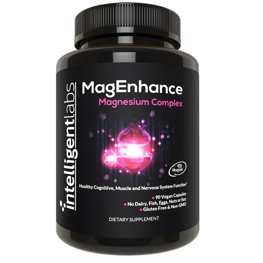 Intelligent Labs MagEnhance Magtein Magnesium Complex Supplement L-Threonate with Magnesium Glycinate and Taurate, 90 Capsules - TrustMedUSA
