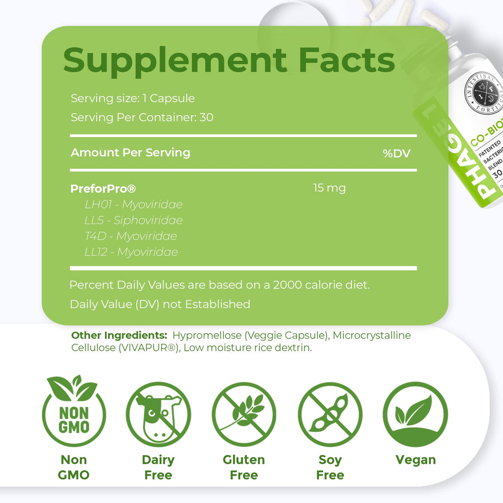 Intestinal Fortitude Phage 1 - Ultimate Gut Health Supplement, Total Restore Intestinal Defense, Patented Bacteriophage Blend for Gut Support, Digestive & Immune System Health, Destroy Bad Bacteria - TrustMedUSA