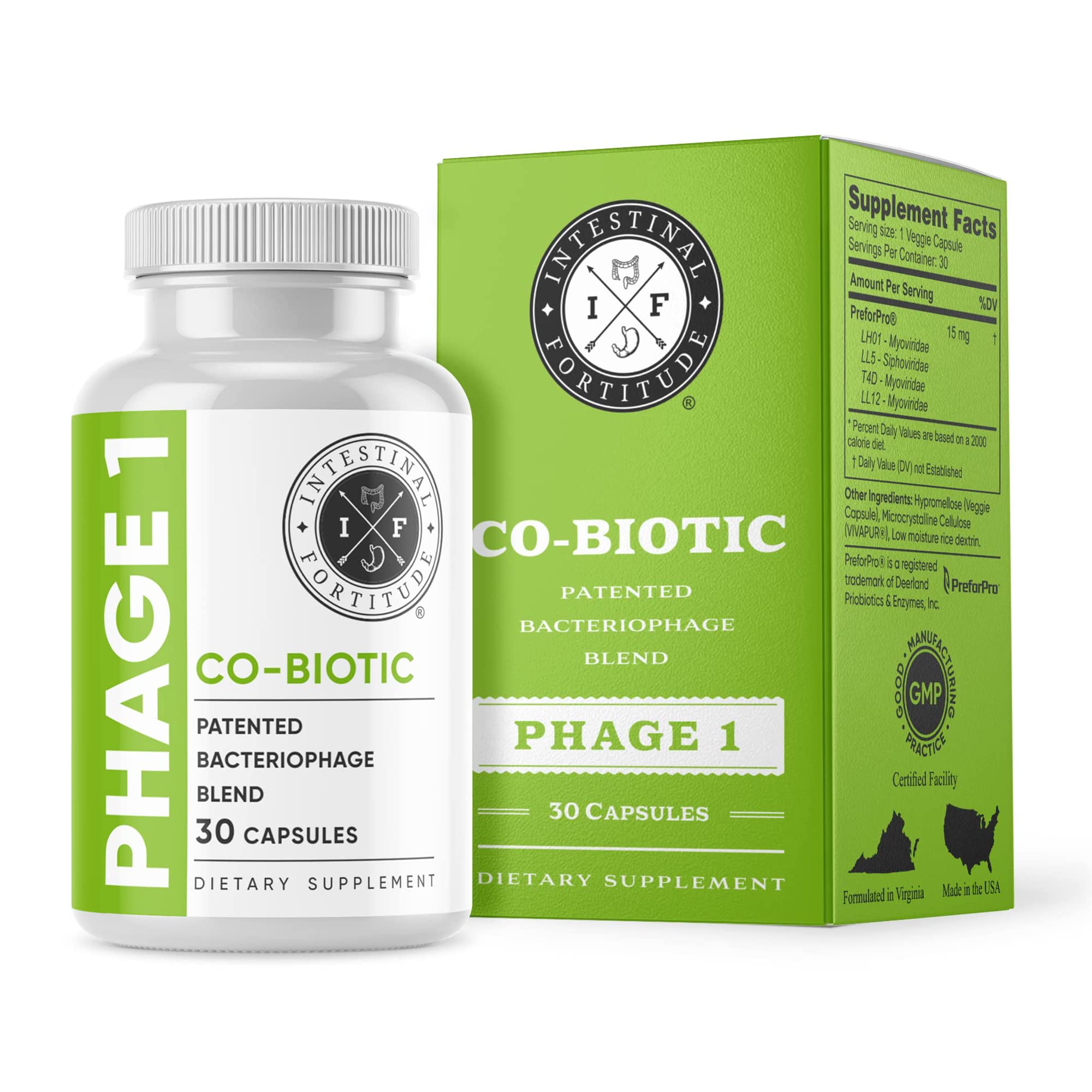 Intestinal Fortitude Phage 1 - Ultimate Gut Health Supplement, Total Restore Intestinal Defense, Patented Bacteriophage Blend for Gut Support, Digestive & Immune System Health, Destroy Bad Bacteria - TrustMedUSA
