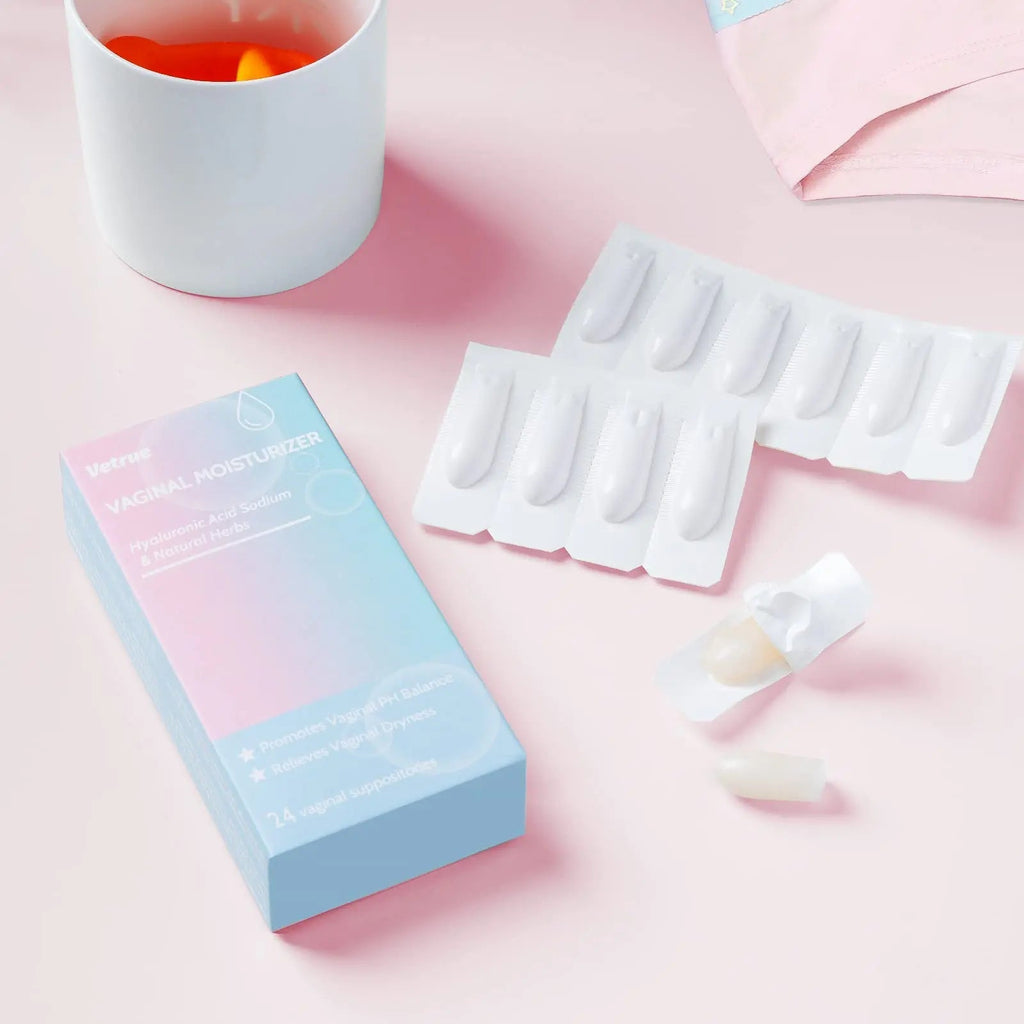 Intimate Moisturizer, Vaginal Suppository for Dryness & Discomfort, Feminine Long Lasting Hydration Support with Hyaluronic Acid and Natural Herbs - PH Balance, Estrogen and Drug Free (24 Inserts) - TrustMedUSA