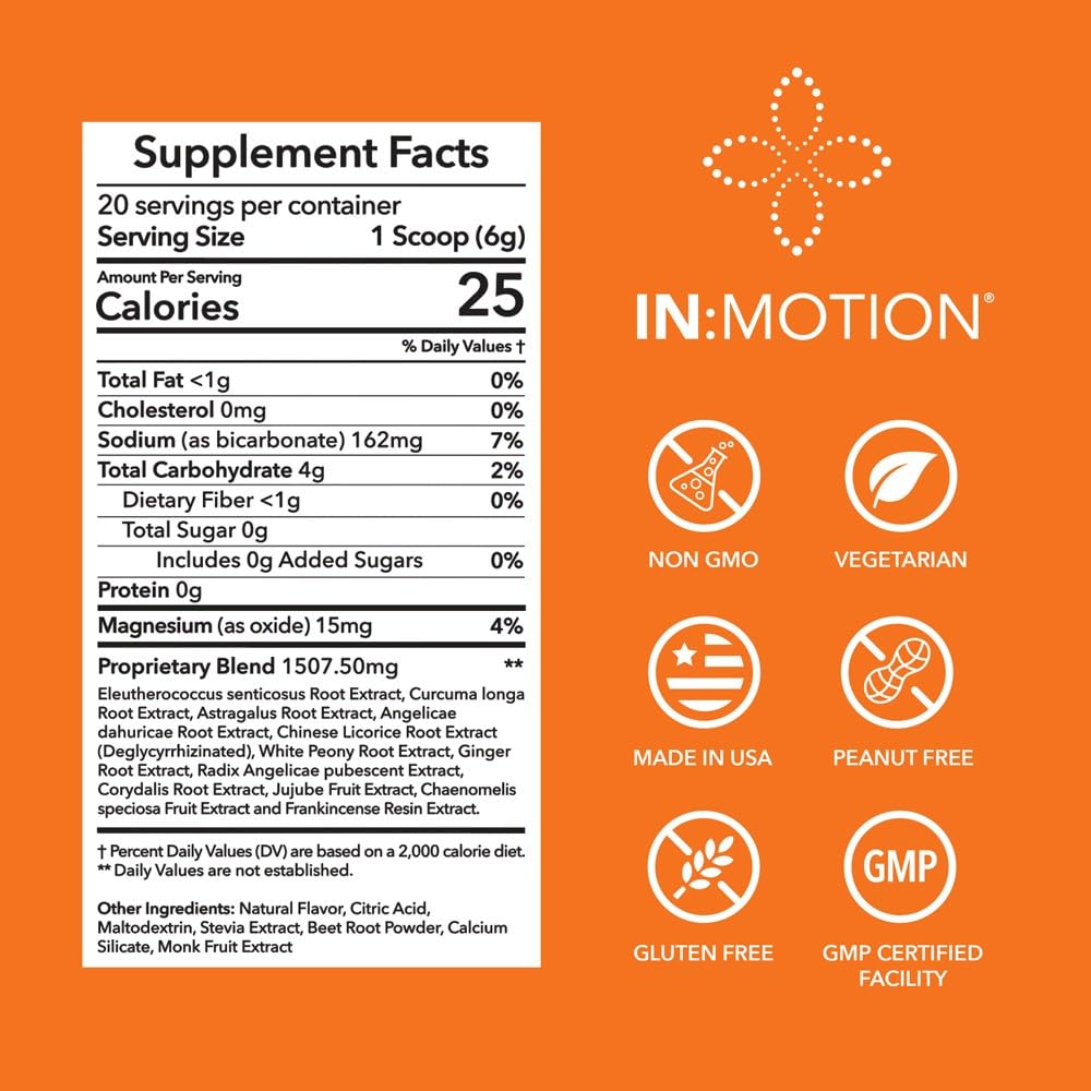 in:TotalWellness - in:Motion Natural Herbal Formula, 20 Serving Pouch, Corydalis, Tumeric, Ginger + 9 More ADAPTOGEN Herbs, Citrus Berry Flavor, 1 Count - TrustMedUSA