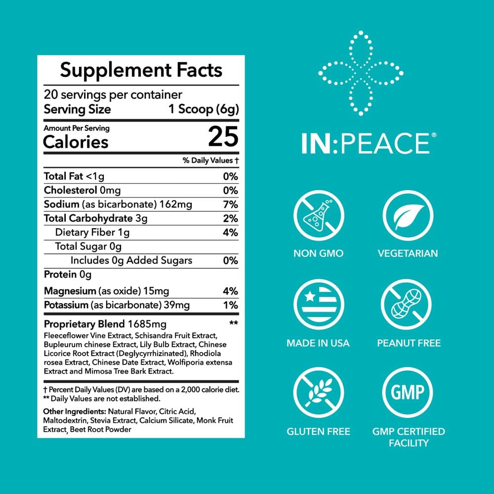 In:TotalWellness IN:Peace Herbal Calming Formula. 20 Serving Pouch, Wild Berry Flavor. 9 Herb Antioxidant + Adaptogen Blend. Clinically Proven Ingredients. Crafted by a Licensed Herbalist - TrustMedUSA