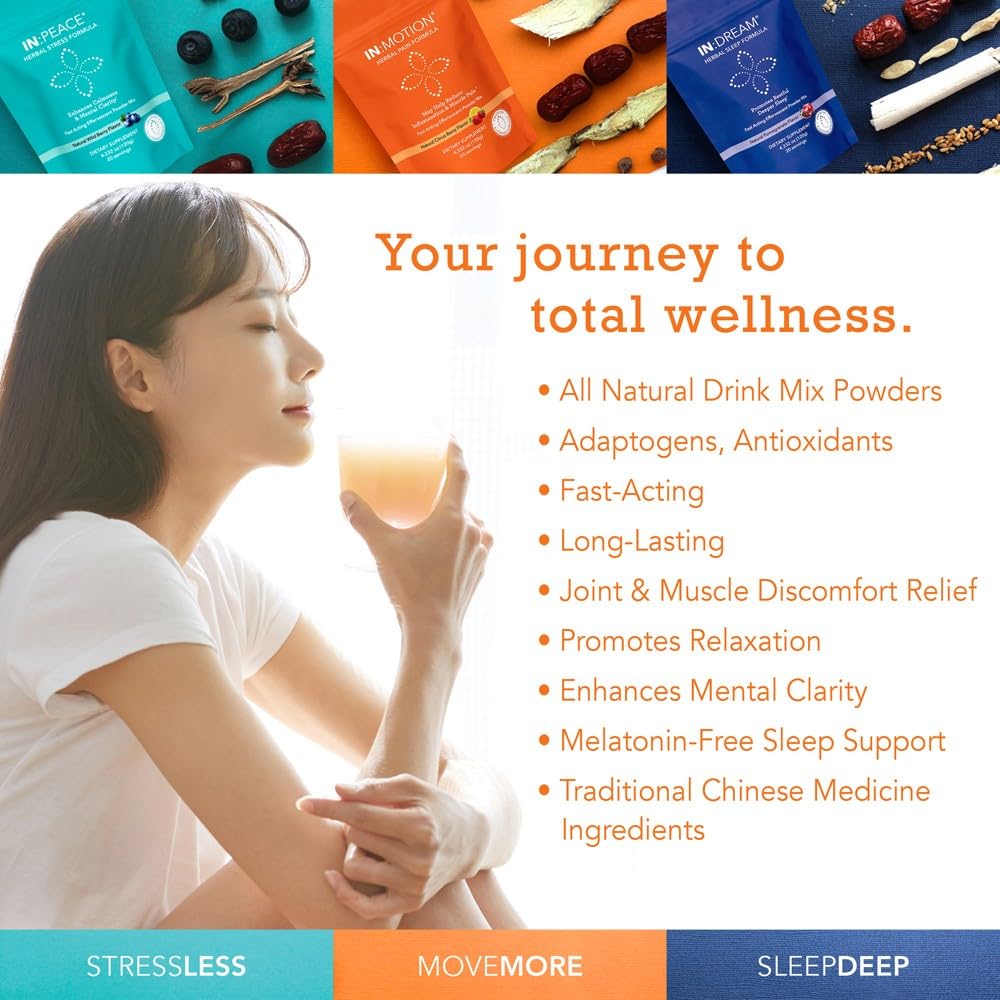 In:TotalWellness IN:Peace Herbal Calming Formula. 20 Serving Pouch, Wild Berry Flavor. 9 Herb Antioxidant + Adaptogen Blend. Clinically Proven Ingredients. Crafted by a Licensed Herbalist - TrustMedUSA
