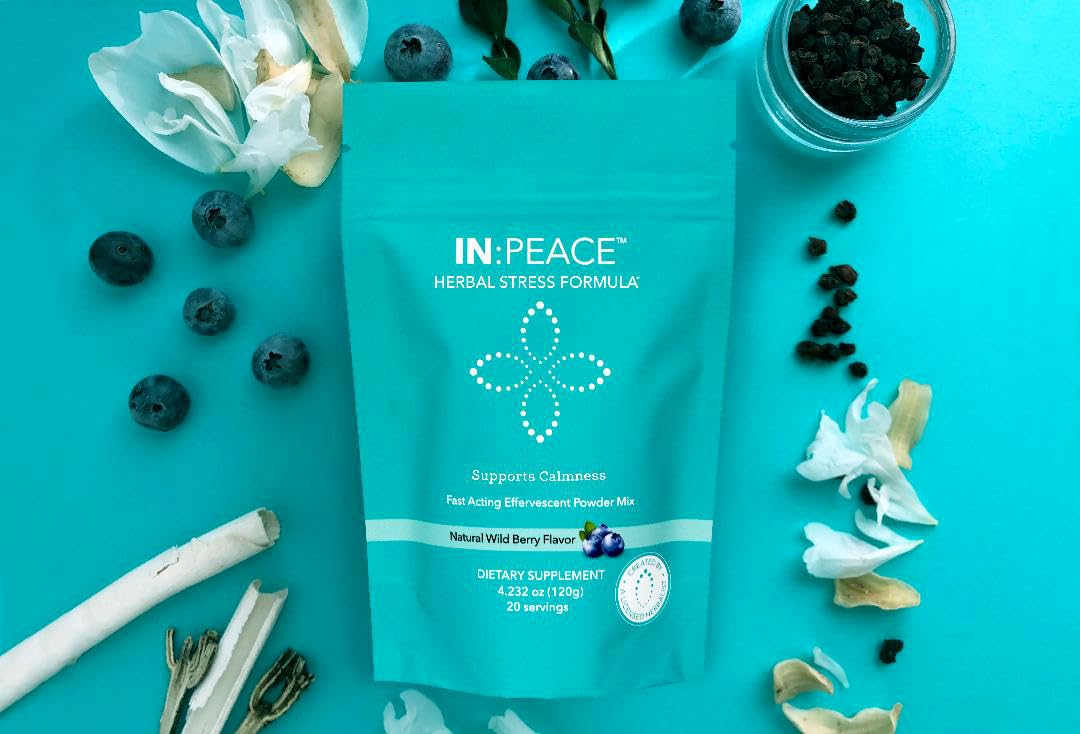 In:TotalWellness IN:Peace Herbal Calming Formula. 20 Serving Pouch, Wild Berry Flavor. 9 Herb Antioxidant + Adaptogen Blend. Clinically Proven Ingredients. Crafted by a Licensed Herbalist - TrustMedUSA