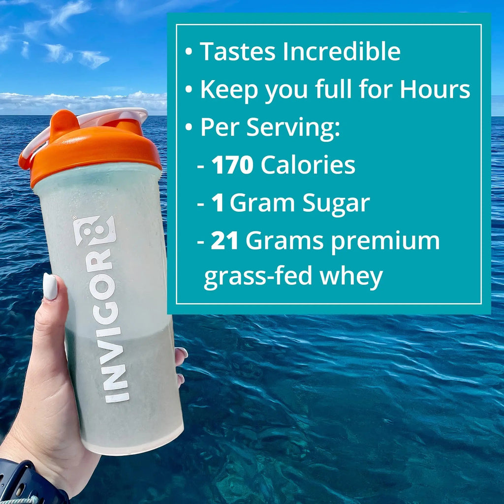 INVIGOR8 Superfood Grass Fed Whey Protein Isolate Shake French Vanilla Gluten-Free - TrustMedUSA