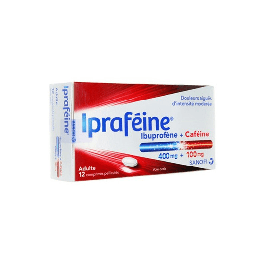 Iprafeine - ibuprofen 400 mg + caffeine 100 mg - 12 tablets - SANOFI - TrustMedUSA