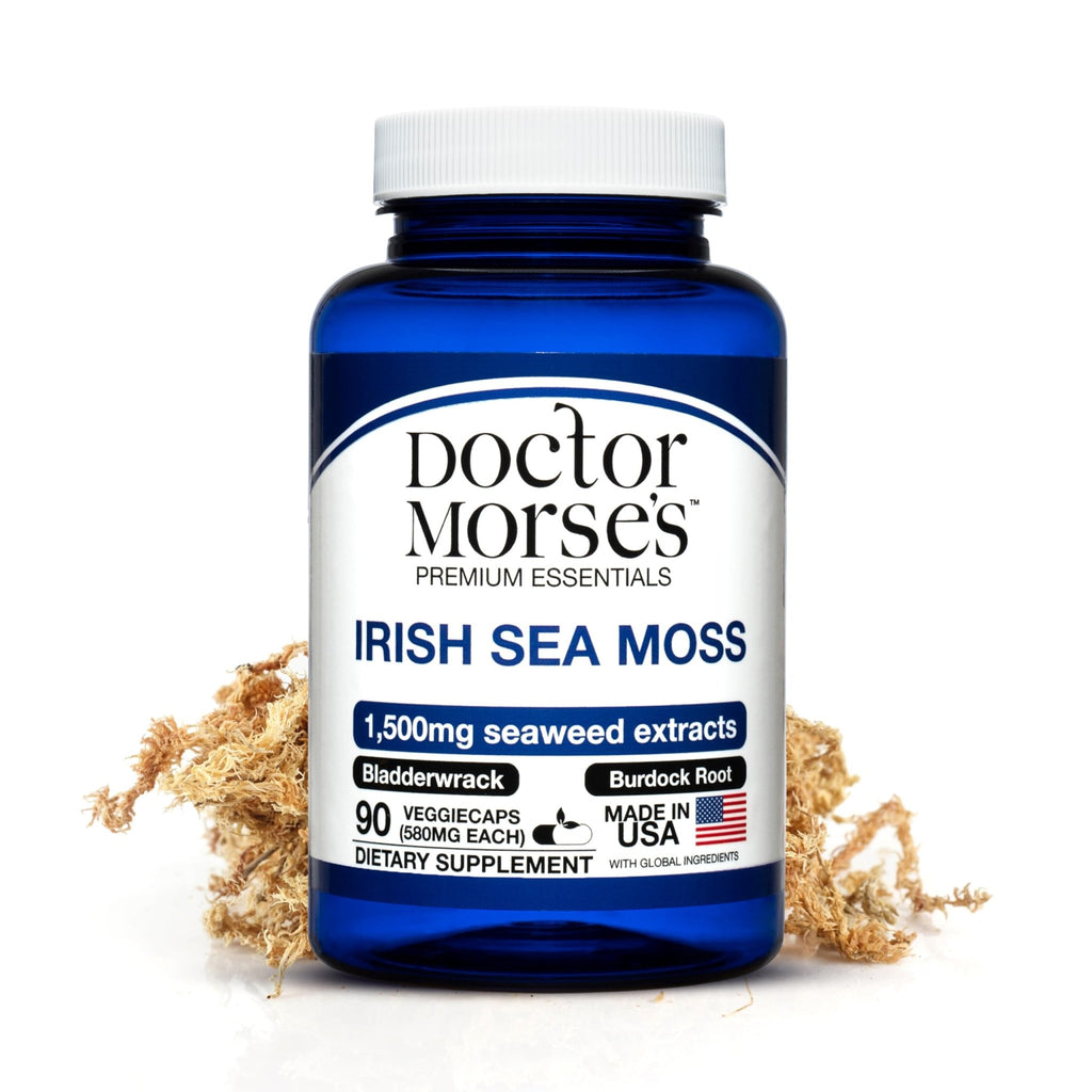 Irish Sea Moss Advanced Supplement Capsules 1500mg, Ultra Potent Seamoss Advanced with Bladderwrack & Burdock Root, Made in FDA-Registered, NSF-Certified Facility, Overall Health Support, 90 Capsules - TrustMedUSA