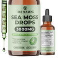Irish Sea Moss Liquid Drops - 3000mg Formula - with Bladderwrack, Burdock Root & Black Cumin Seed - Liquid Supplement - Apple Flavor - 2 Fl Oz (60ml) - TrustMedUSA