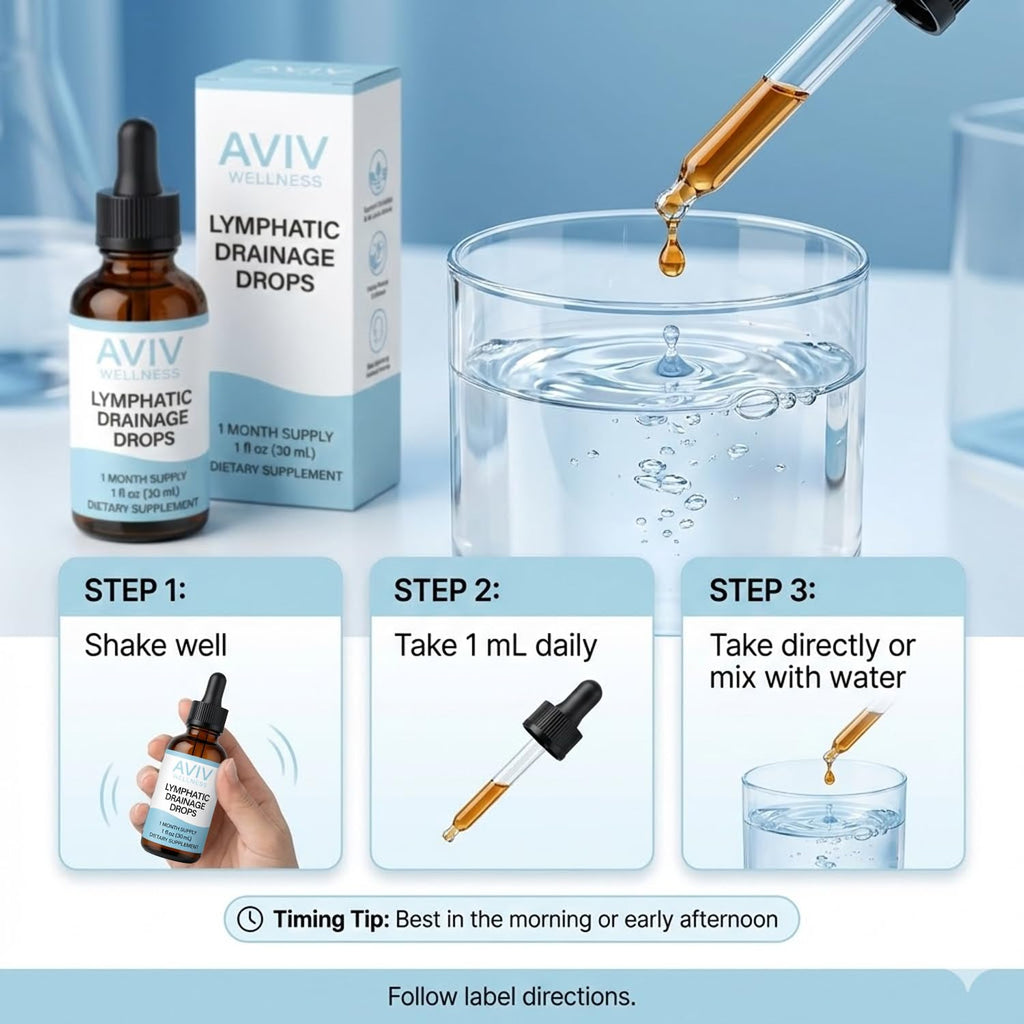 IRMI Avivwellness Lymphatic Drainage Drops, Organic Lymphatic Liquid Drops- Herbal Liquid Blend - 1 fl oz (30 mL) - Maple Wellness Supplements