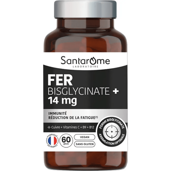 Iron Bisglycinate+ 14mg Santarome 60 capsules - TrustMedUSA