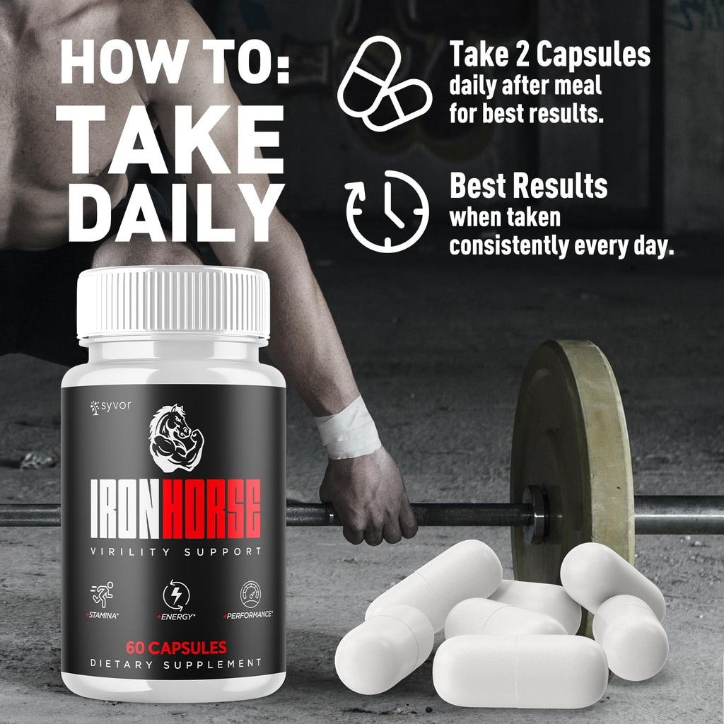 Iron Horse Supplement Pills, Official Iron Horse Pills for Men with All Natural Ingredients, Advanced IronHorse Capsules Designed to Support Health and Wellness with Premium Vitamins (60 Capsules) - TrustMedUSA