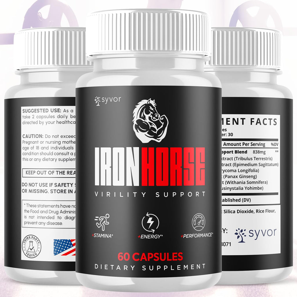 Iron Horse Supplement Pills, Official Iron Horse Pills for Men with All Natural Ingredients, Advanced IronHorse Capsules Designed to Support Health and Wellness with Premium Vitamins (60 Capsules) - TrustMedUSA