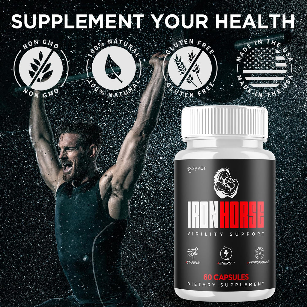 Iron Horse Supplement Pills, Official Iron Horse Pills for Men with All Natural Ingredients, Advanced IronHorse Capsules Designed to Support Health and Wellness with Premium Vitamins (60 Capsules) - TrustMedUSA