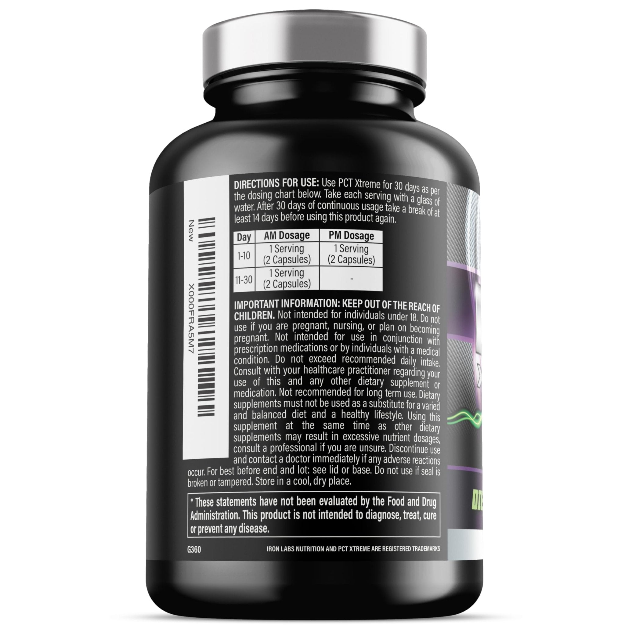 Iron Labs Nutrition PCT Xtreme - PCT Supplement for Men - 30 Day Course - Post Cycle Support Booster (80 Capsules) - TrustMedUSA