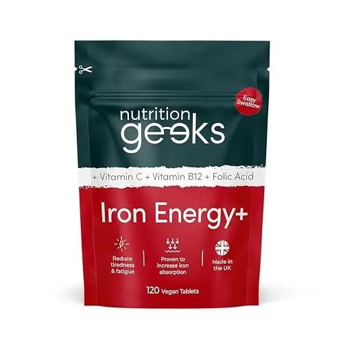 Iron Tablets High Strength Tablets with Vitamin C, B12 & Folic Acid - 120 Vegan Supplement - TrustMedUSA