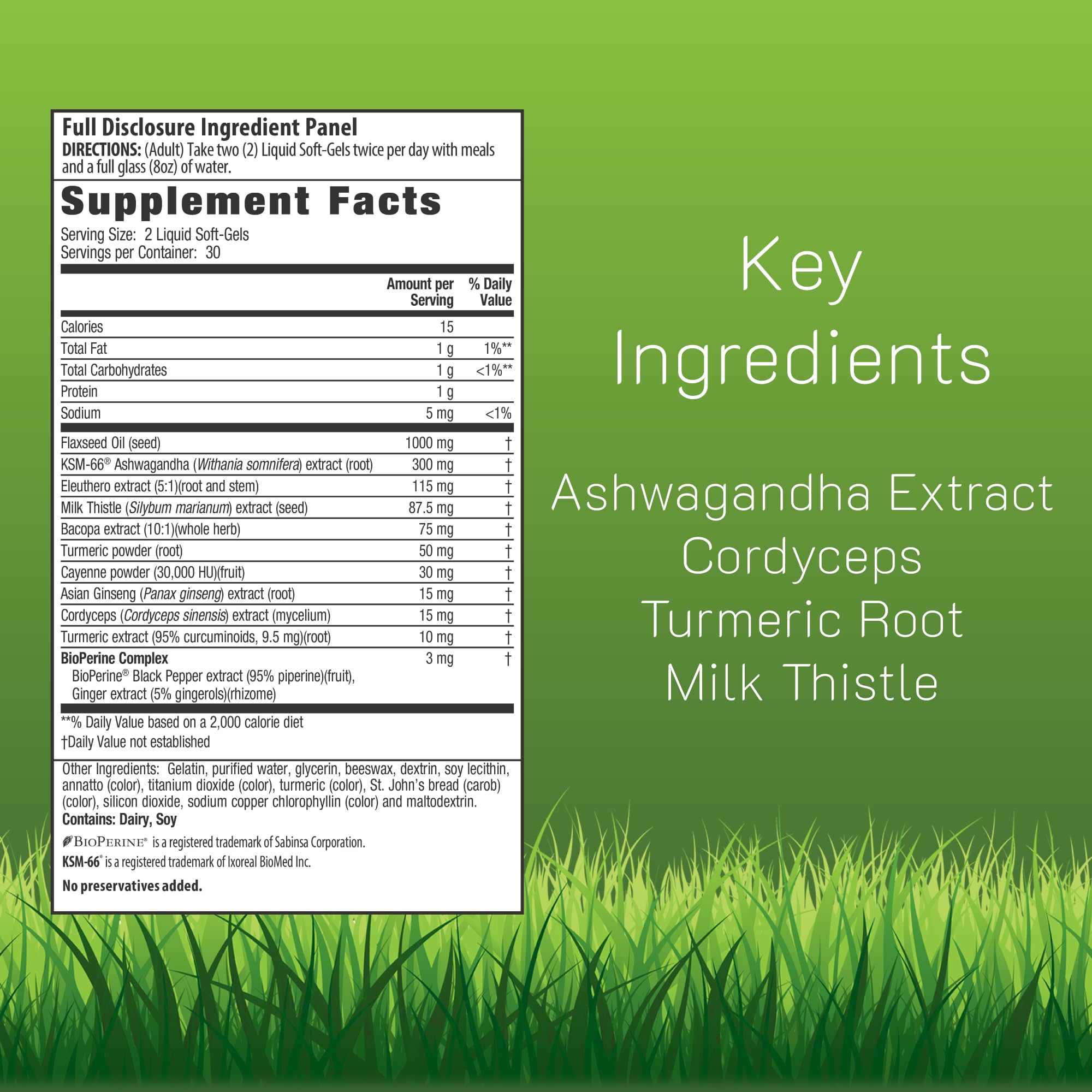 Irwin Naturals Extra Strength Ashwagandha - 60 Liquid Softgels - Helps Boost Physical & Mental Performance - with Turmeric & Milk Thistle - TrustMedUSA