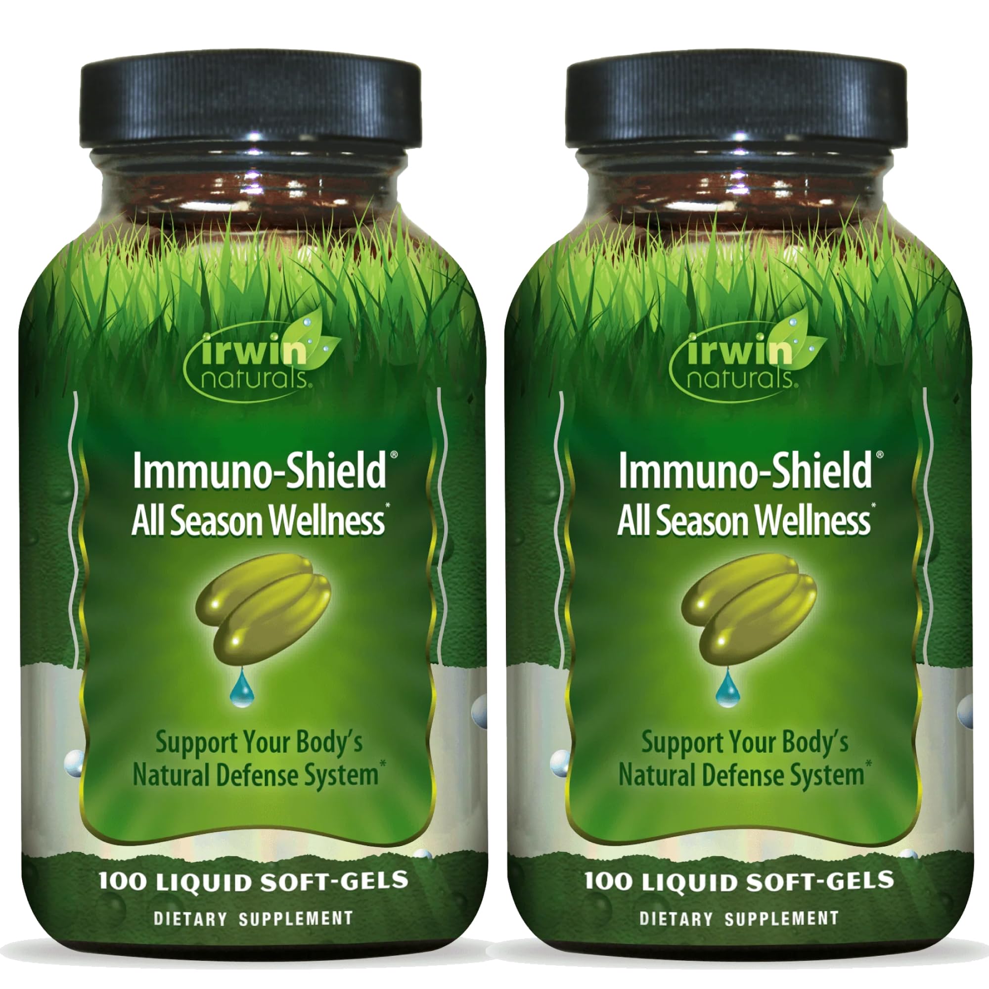 Irwin Naturals Immuno-Shield All Season Wellness for Body's Natural Defense System - 100 Liquid Softgels (2 Pack) - TrustMedUSA