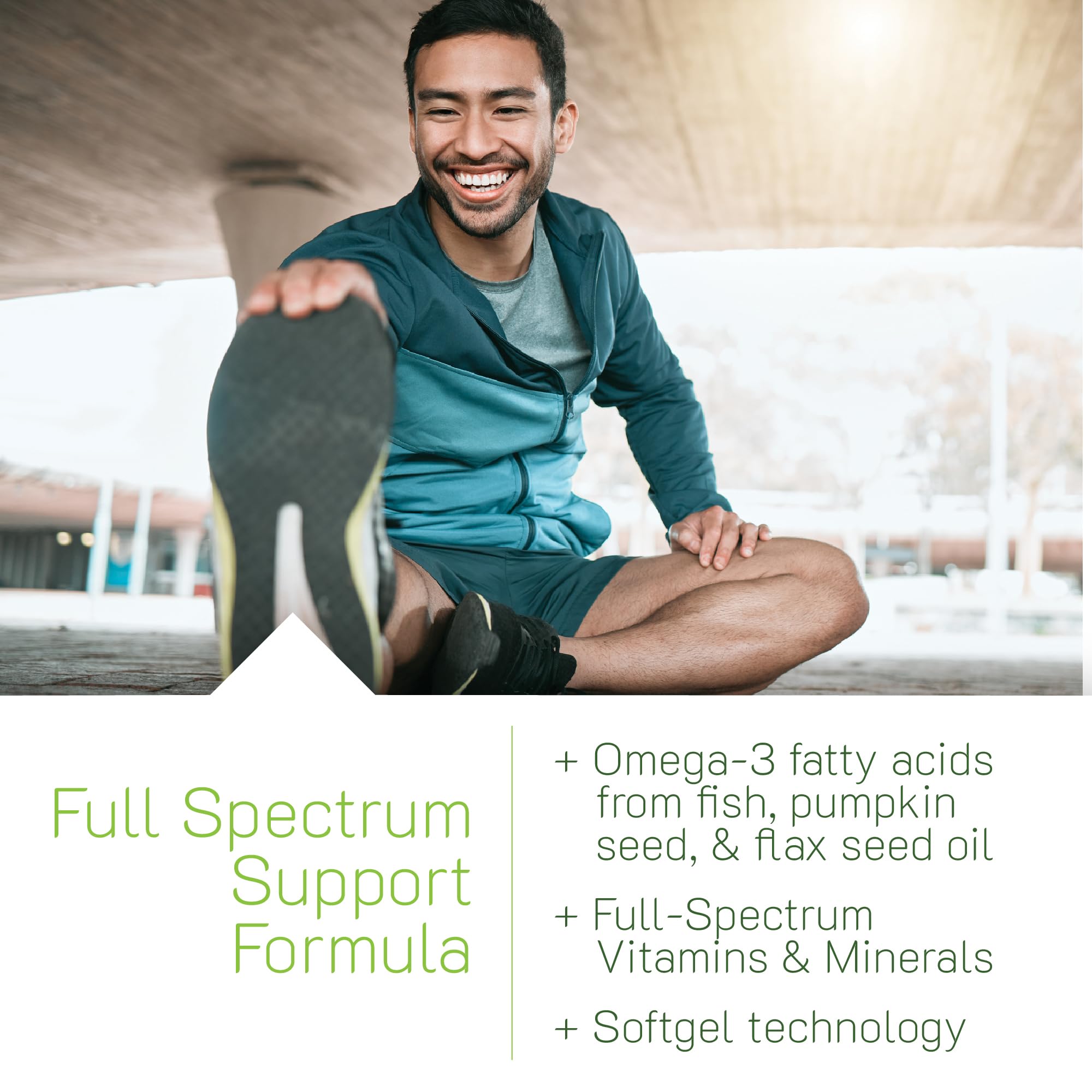 Irwin Naturals Men's Living Green Liquid-Gel Multi - 70 Essential Nutrients, Full-Spectrum Vitamin Supplements for Men, Wholefood Blend - Promotes Brain & Adrenal Support - 120 Liquid Soft-Gels - TrustMedUSA