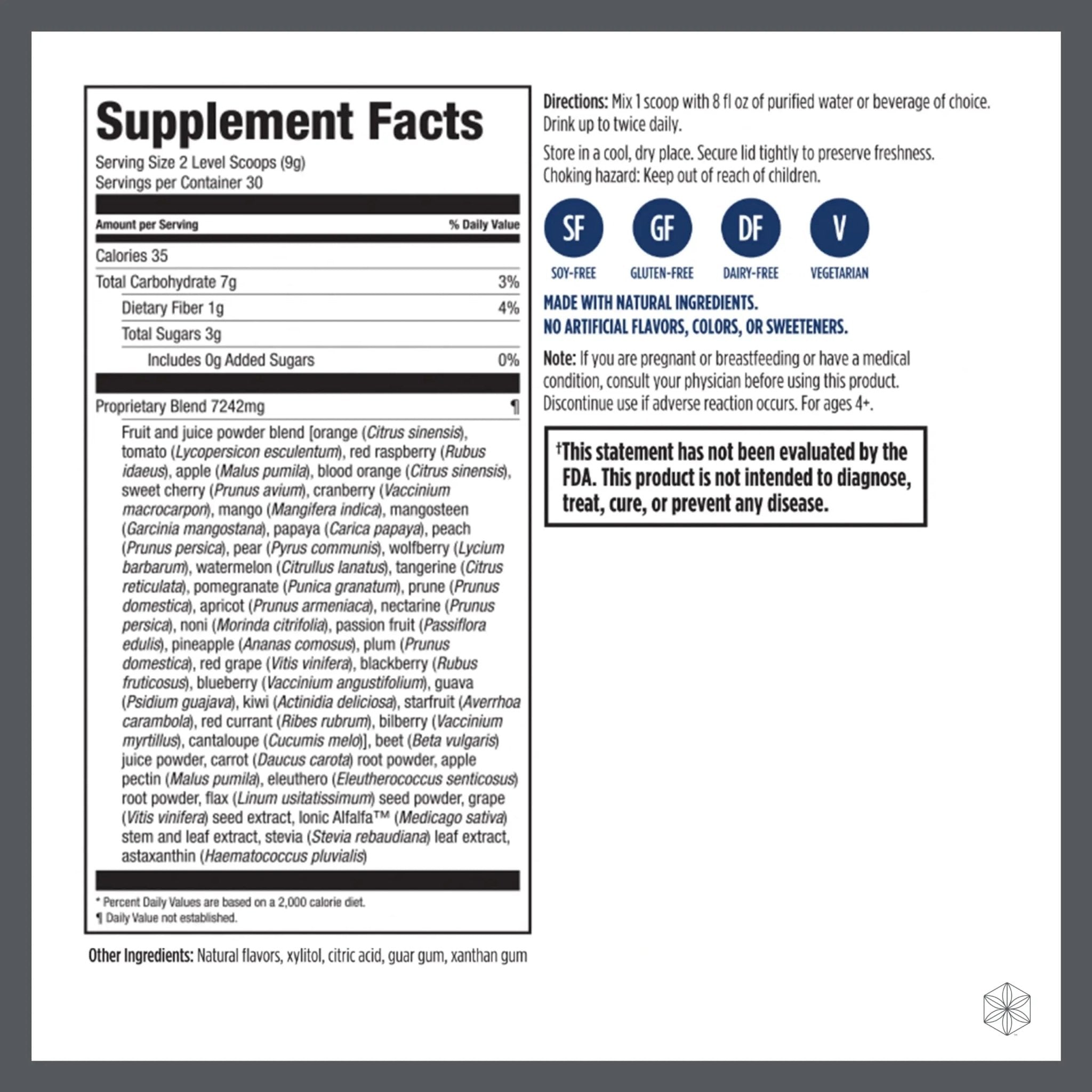 Isagenix Fruits - Phytonutrient & Superfruits Drink Mix - Health Support Supplement - TrustMedUSA