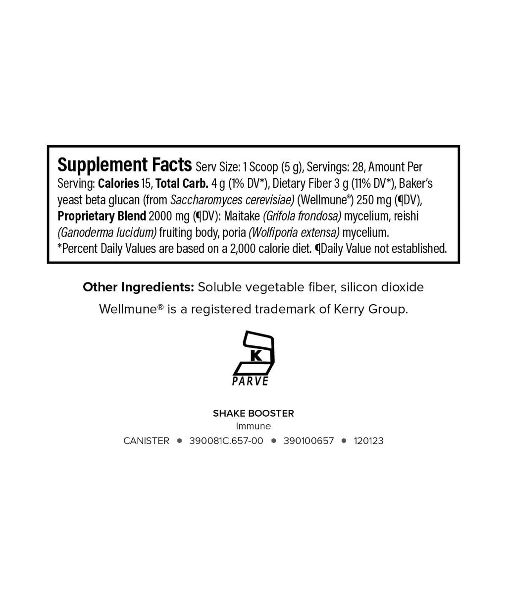 Isagenix Immune Shake Booster - Supports Healthy Immune Function with Wellmune® Beta-Glucans & Mushroom Blend - Unflavored Powder for Easy Mixing - Good Source of Fiber - No Artificial Ingredients - TrustMedUSA