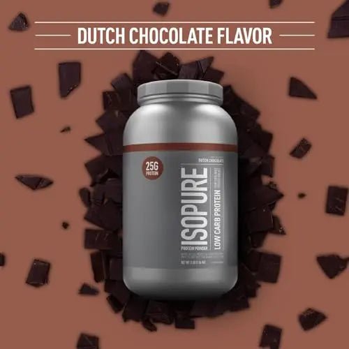 Isopure Dutch Chocolate Whey Isolate Protein Powder with Vitamin C & Zinc for Immune - TrustMedUSA