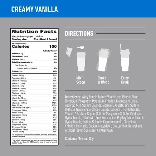 Isopure Protein Powder, Creamy Vanilla Whey Isolate with Vitamin C & Zinc for Immune - TrustMedUSA