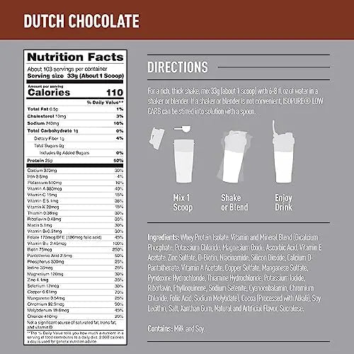 Isopure Protein Powder, Low Carb Whey Isolate, Gluten Free, Lactose Free, 25g Protein - TrustMedUSA