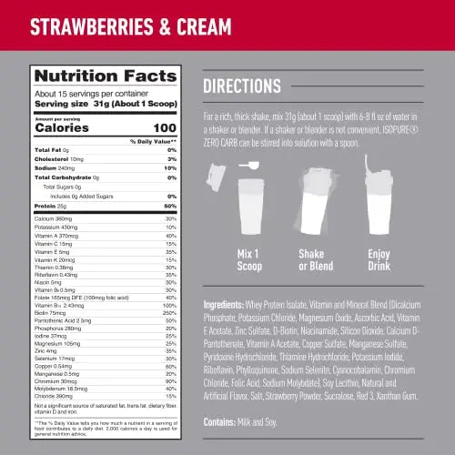 Isopure Protein Powder, Zero Carb Whey Isolate, Gluten Free, Lactose Free, 25g Protein - TrustMedUSA
